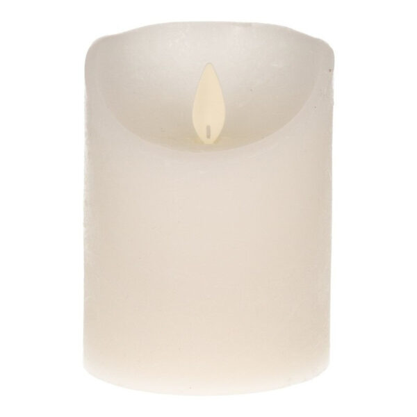 2x LED kaars/stompkaars wit met dansvlam 10 cm