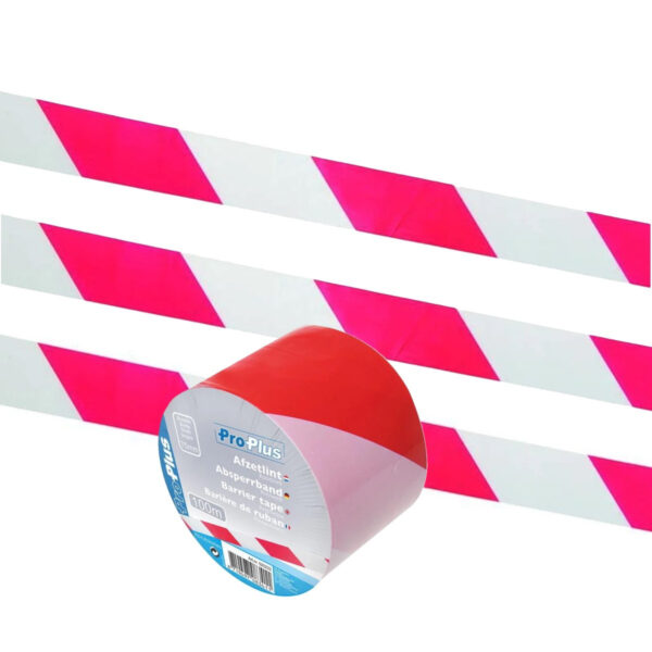 Afzetlint - 3x - Rood/Wit - 100 Meter x 75 mm - Markeerlint Veiligheid