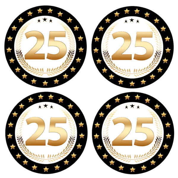 Bierviltjes 25 - 100x stuks - zwart/goud - luxe - verjaardag/jubilea -