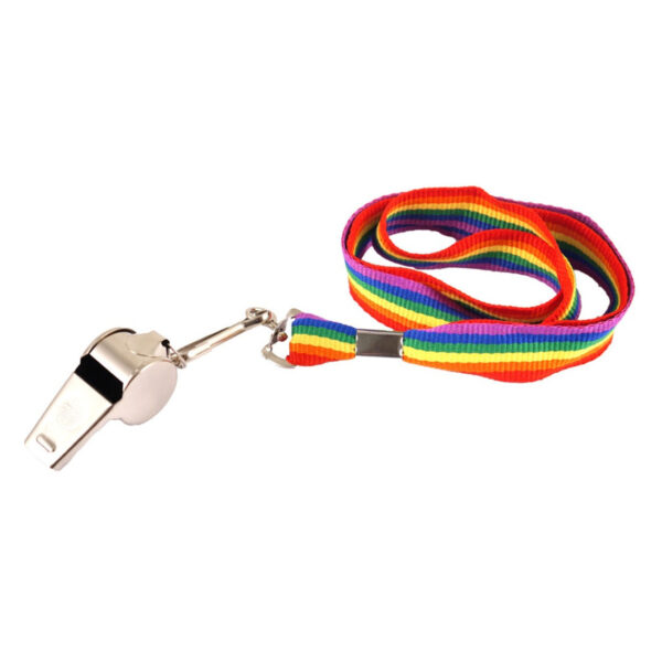 Regenboog keycord/koordje met fluitje - gay pride kleuren - LHBTIQ+