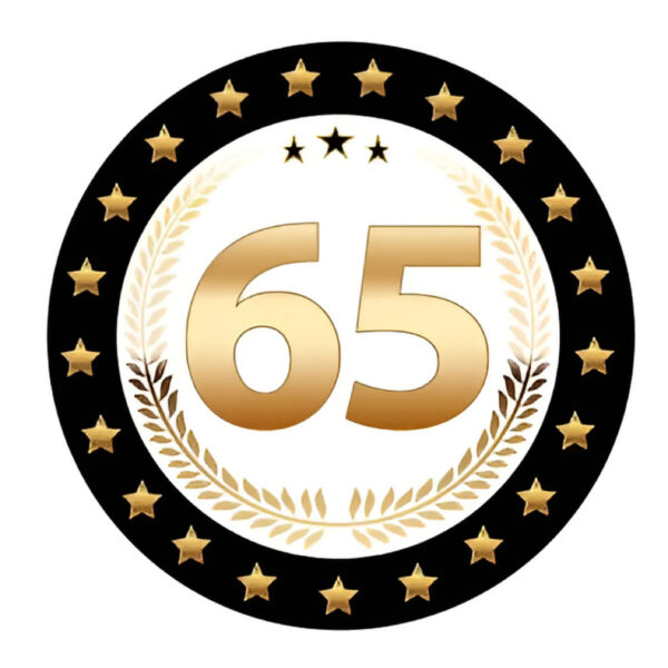 Bierviltjes 65 - 50x stuks - zwart/goud - luxe - verjaardag/jubilea