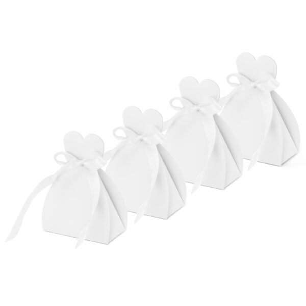 PartyDeco cadeaudoosjes Bruiloft bedankje - 40x - wit - 7 x 9 cm