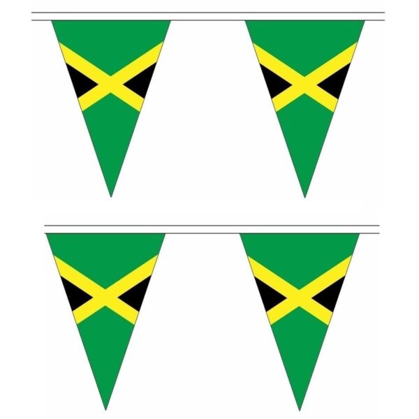 Vlaggetjes vlaggenlijn Jamaica - 2x - 5 meter - polyester stof - Landen - versiering