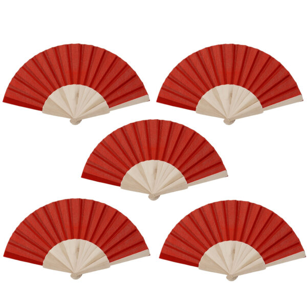 Spaanse waaier - 10x - rood - 42 x 23 cm - hout - verkoelend