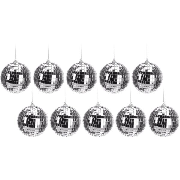Kerstbal - 10x - discobal - zilver - D10 cm - piepschuim/glas - spiegelbol - kerstversiering