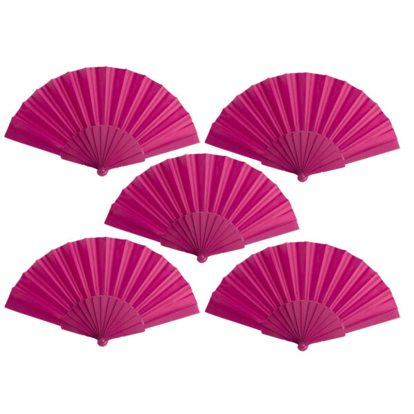 Spaanse Handwaaier - 10x - fuchsia roze - 23 x 43 cm - Verkoeling