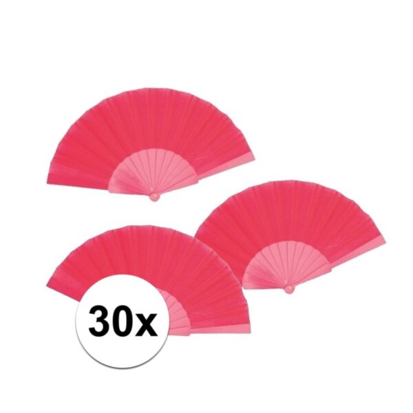 30x Voordelige waaiers fuchsia 23 cm