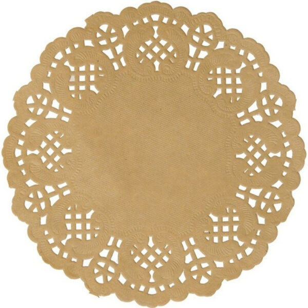 Santex Placemats kant look - 20x - naturel - papier - rond - Tafel diner onderleggers