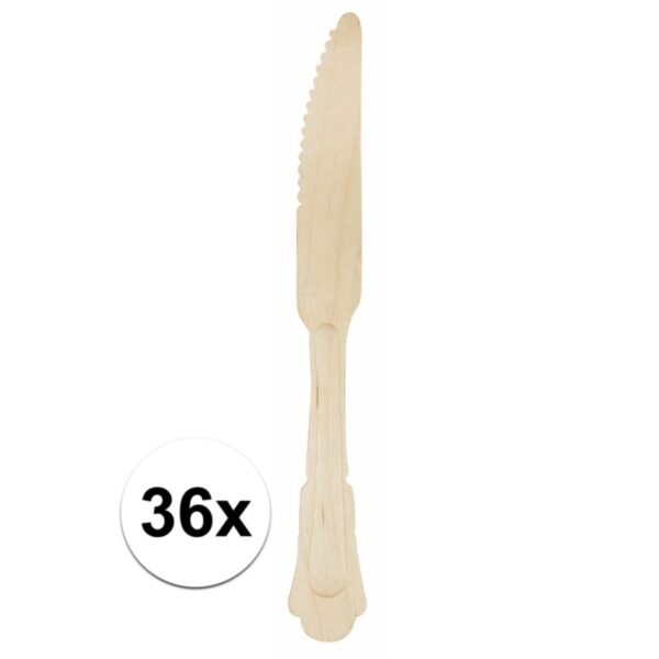 Houten bestek messen 36 stuks -