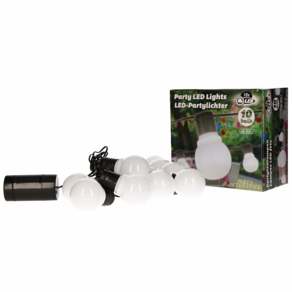 Feestverlichting - 2x - wit - 10 LEDs - 7,25 meter - op batterij