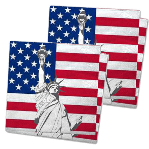 Amerika/Verenigde Staten/USA landen vlag thema servetten - 40x stuks