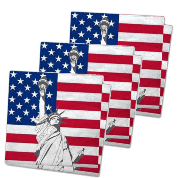 Amerika/Verenigde Staten/USA landen vlag thema servetten - 60x stuks