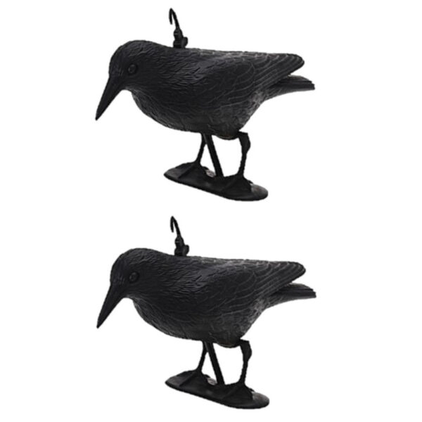 2x Enge horror raaf/kraai zwart 35 cm