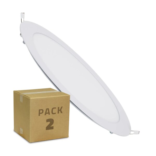 TECHBREY Pack 2 Placa LED Circular 18W promo Downlight chip SMD 2835 blanco neutro 4000K - 4500K iluminación interior empotrable